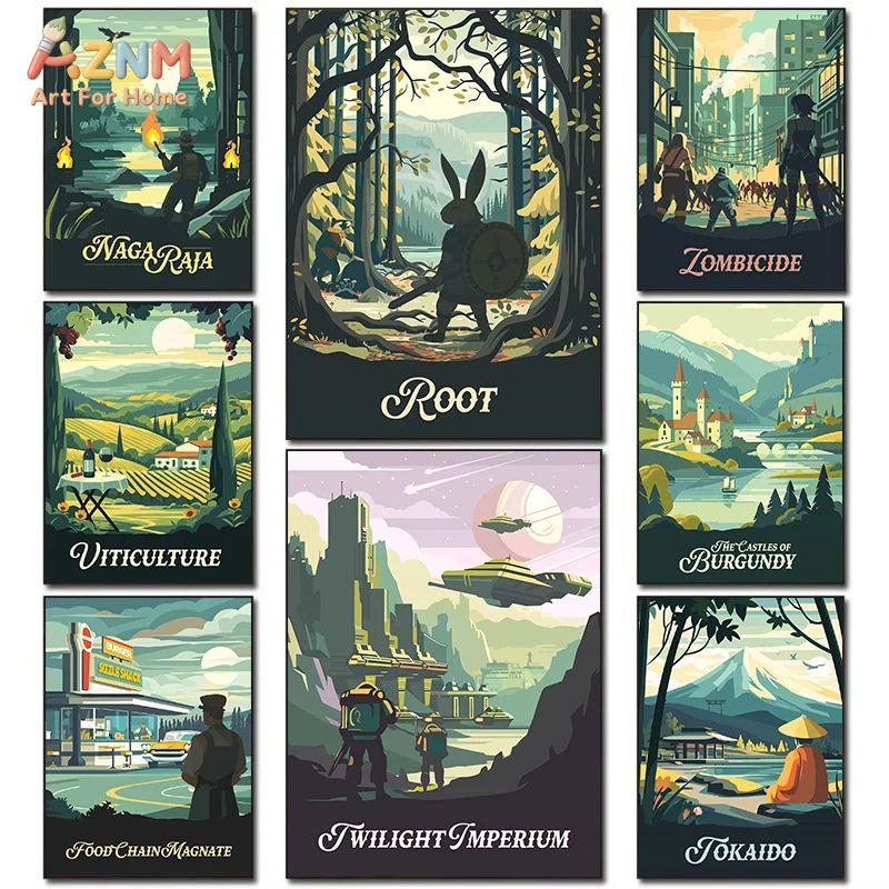 Board Game Vantage - Poster su Tela Senza Cornice AZNM,