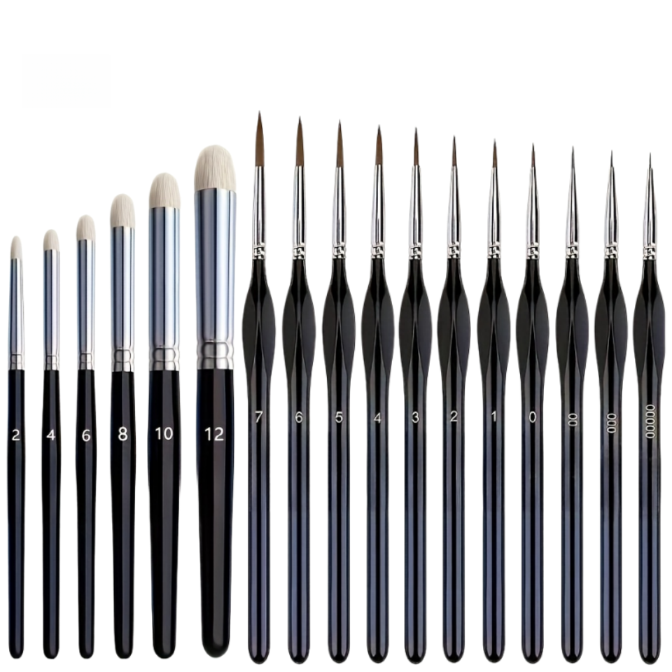 Miniature Painting Set - Set di Pennelli Miniatura per Dettagli,