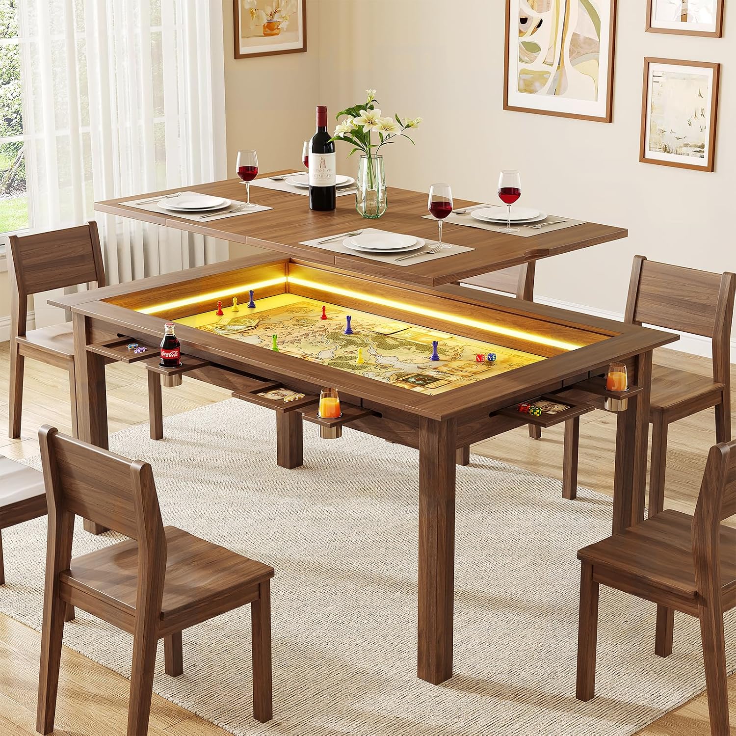 Board Game Cafe - Tavolo da gioco in noce con